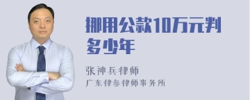 挪用公款10万元判多少年