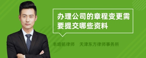 办理公司的章程变更需要提交哪些资料