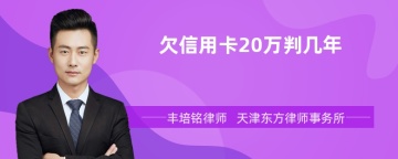 欠信用卡20万判几年