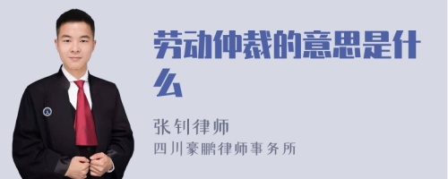 劳动仲裁的意思是什么