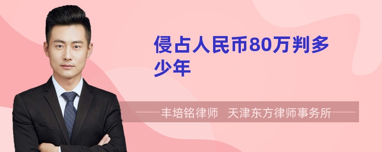 侵占人民币80万判多少年