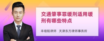 交通肇事罪缓刑适用缓刑有哪些特点