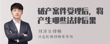 破产案件受理后，将产生哪些法律后果