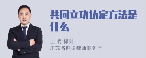 共同立功认定方法是什么