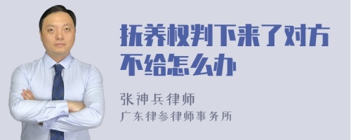 抚养权判下来了对方不给怎么办