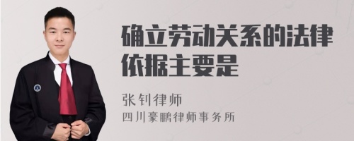 确立劳动关系的法律依据主要是