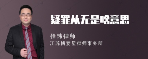 疑罪从无是啥意思