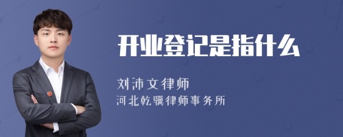 开业登记是指什么