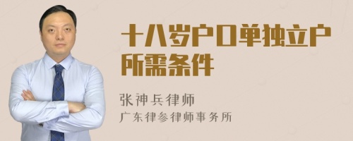 十八岁户口单独立户所需条件