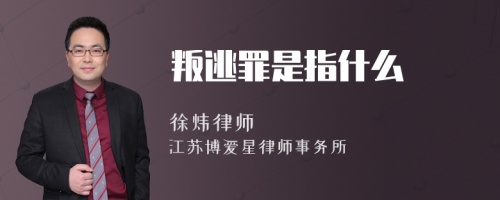 叛逃罪是指什么