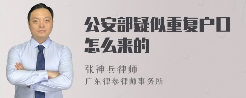 公安部疑似重复户口怎么来的