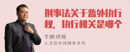 刑事法关于监外执行权，执行机关是哪个