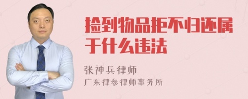 捡到物品拒不归还属于什么违法