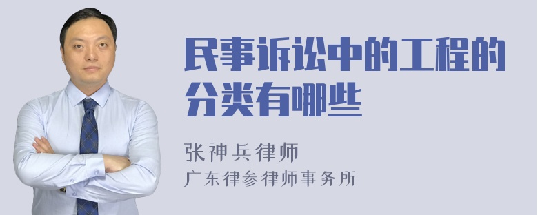 民事诉讼中的工程的分类有哪些