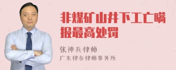 非煤矿山井下工亡瞒报最高处罚