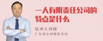 一人有限责任公司的特点是什么