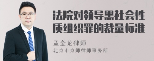 法院对领导黑社会性质组织罪的裁量标准