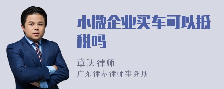 小微企业买车可以抵税吗