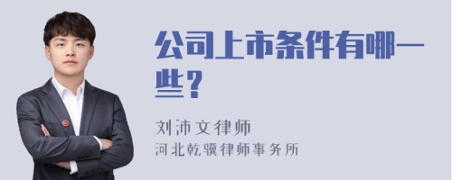 公司上市条件有哪一些？