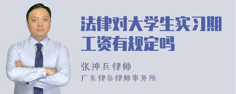 法律对大学生实习期工资有规定吗