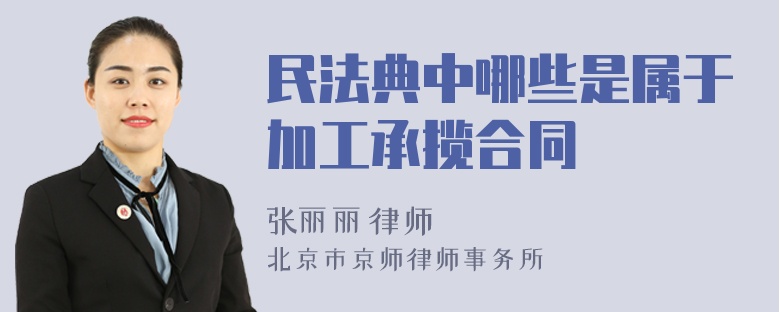 民法典中哪些是属于加工承揽合同