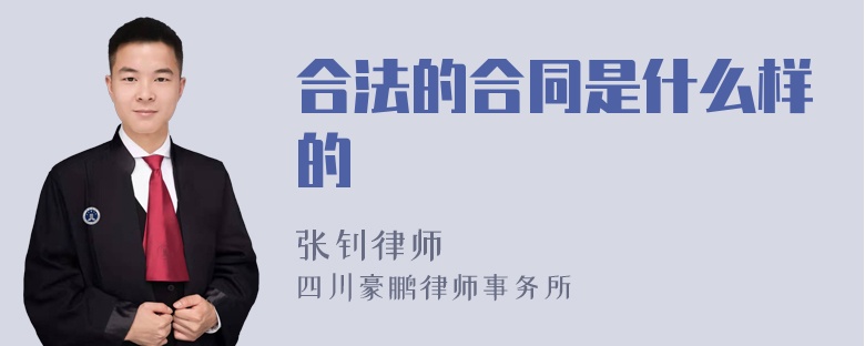 合法的合同是什么样的