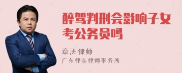 醉驾判刑会影响子女考公务员吗