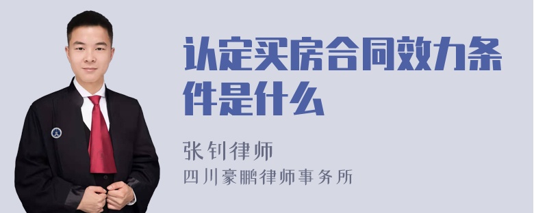 认定买房合同效力条件是什么