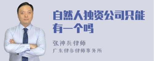 自然人独资公司只能有一个吗