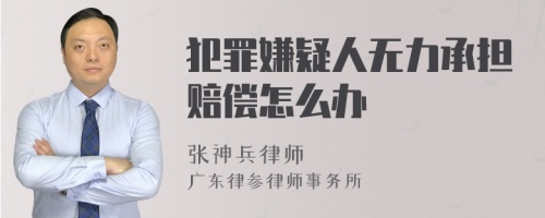 犯罪嫌疑人无力承担赔偿怎么办