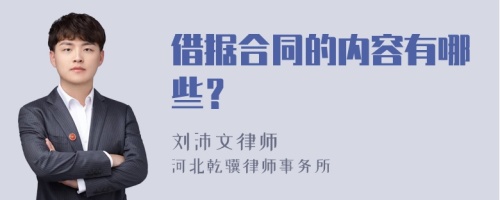 借据合同的内容有哪些？