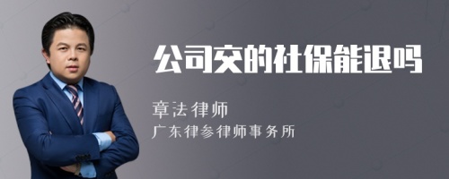 公司交的社保能退吗