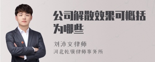 公司解散效果可概括为哪些