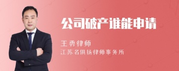 公司破产谁能申请