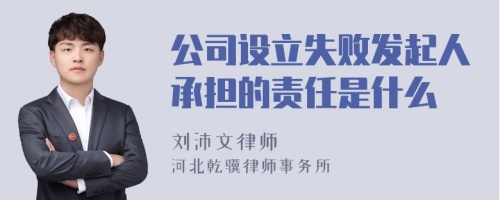 公司设立失败发起人承担的责任是什么