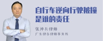 自行车逆向行驶被撞是谁的责任