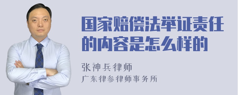 国家赔偿法举证责任的内容是怎么样的