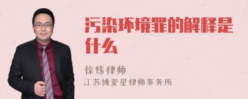 污染环境罪的解释是什么