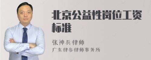 北京公益性岗位工资标准