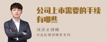 公司上市需要的手续有哪些