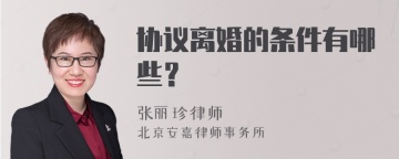 协议离婚的条件有哪些？