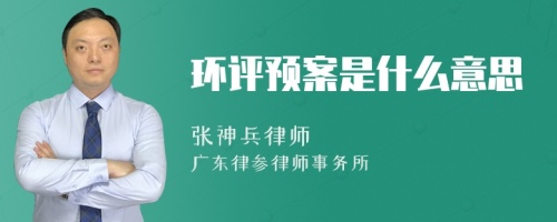 环评预案是什么意思