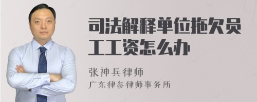 司法解释单位拖欠员工工资怎么办