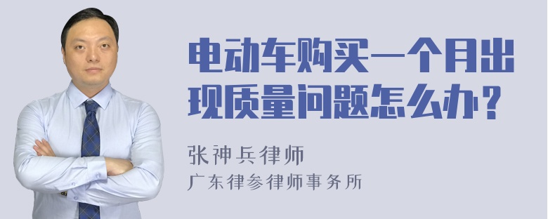 电动车购买一个月出现质量问题怎么办？