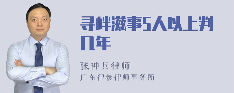 寻衅滋事5人以上判几年