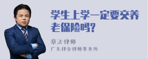 学生上学一定要交养老保险吗?