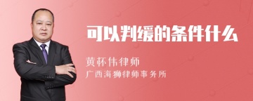 可以判缓的条件什么