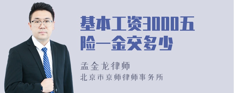 基本工资3000五险一金交多少