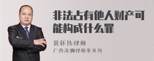 非法占有他人财产可能构成什么罪