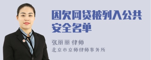 因欠网贷被列入公共安全名单